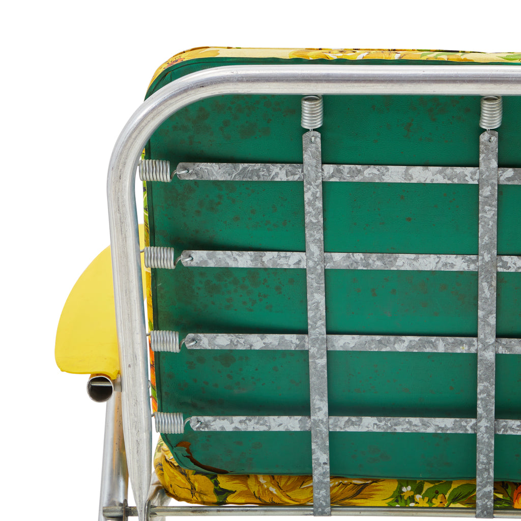 Yellow Floral Cushion Outdoor Lawn Chair