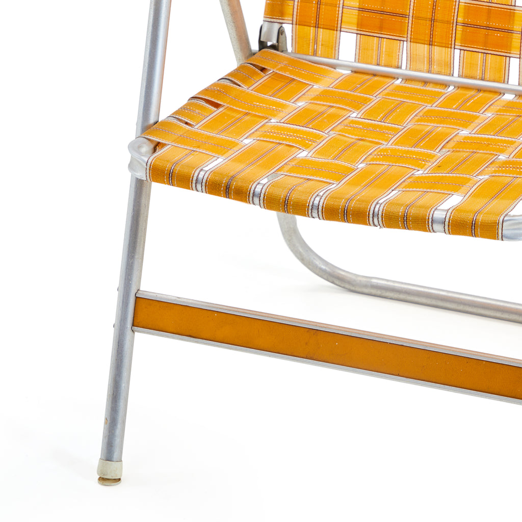 Yellow Orange Woven Folding Patio Chair