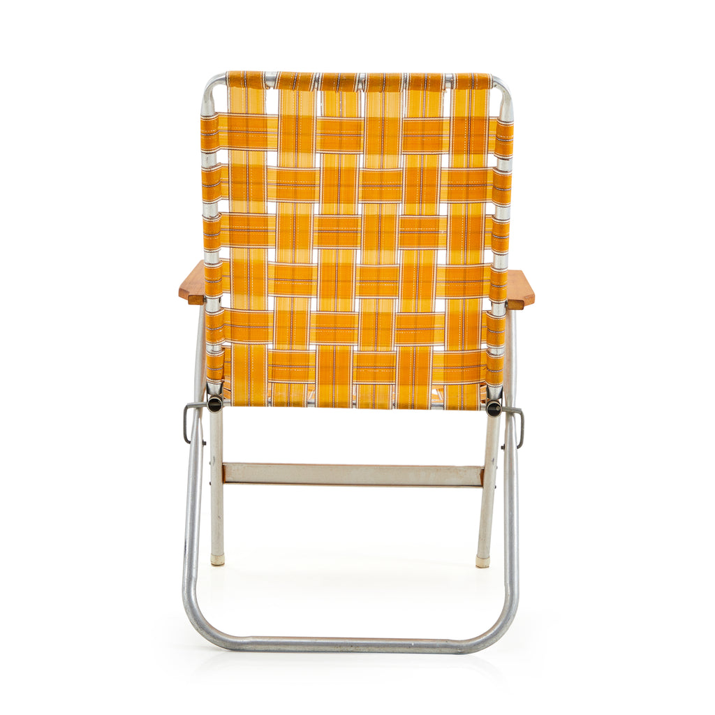 Yellow Orange Woven Folding Patio Chair
