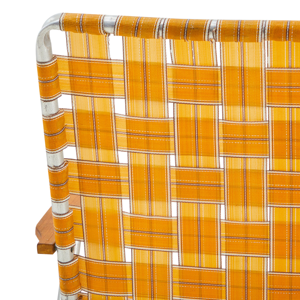 Yellow Orange Woven Folding Patio Chair