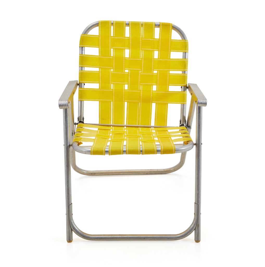 Yellow Woven Folding Patio Chair