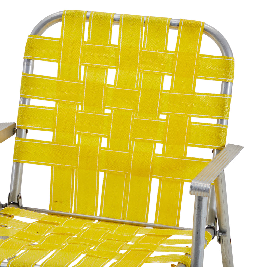 Yellow Woven Folding Patio Chair