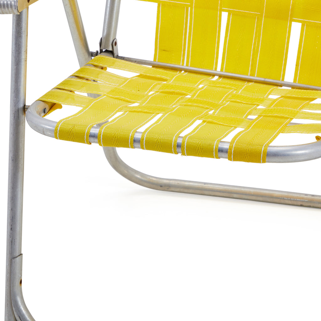 Yellow Woven Folding Patio Chair