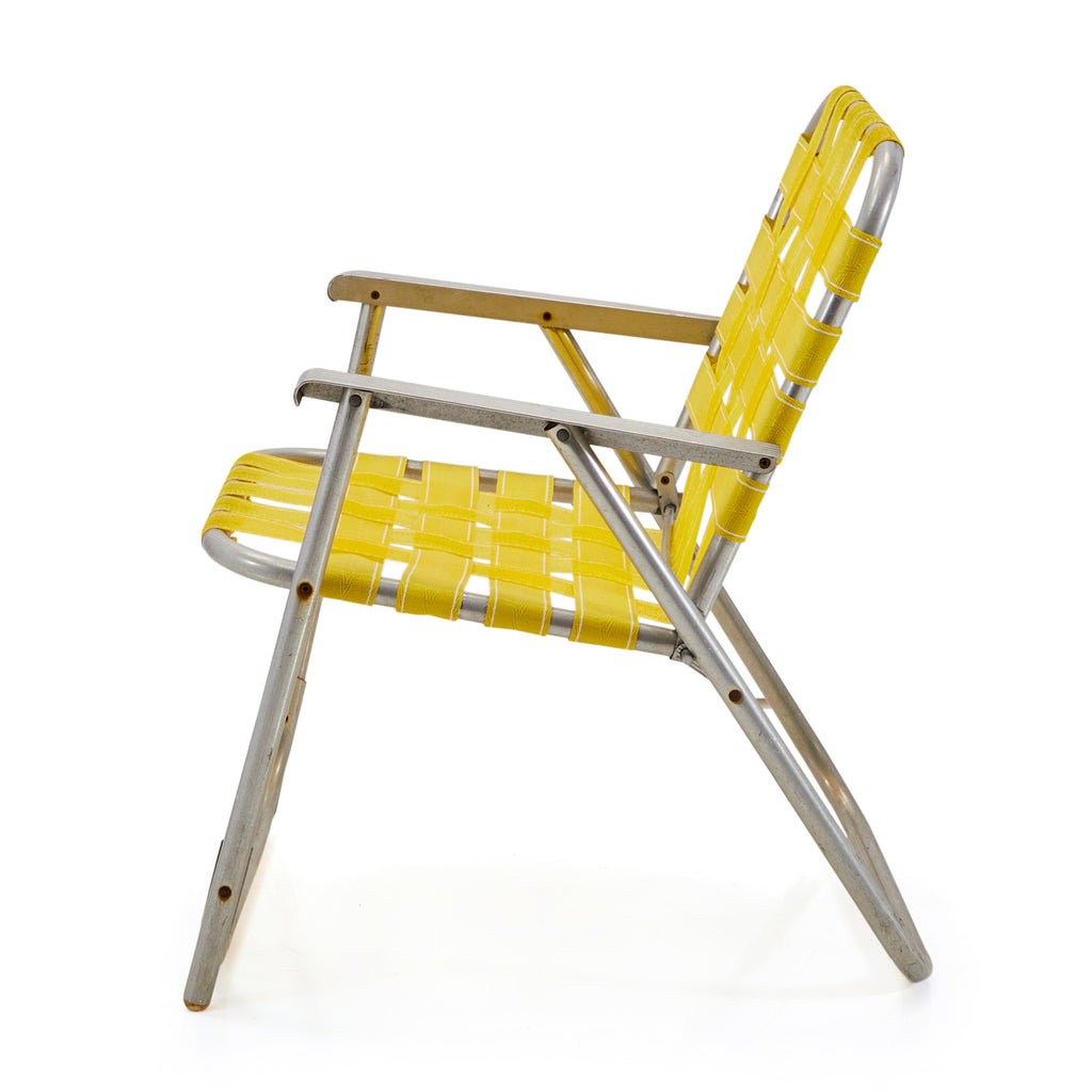 Yellow Woven Folding Patio Chair
