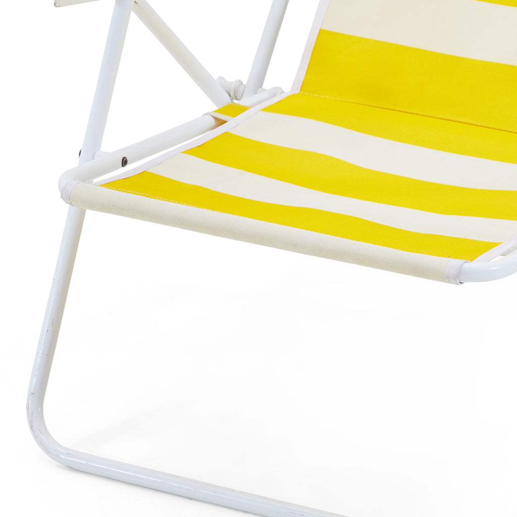 Yellow & White Folding Beach Chair