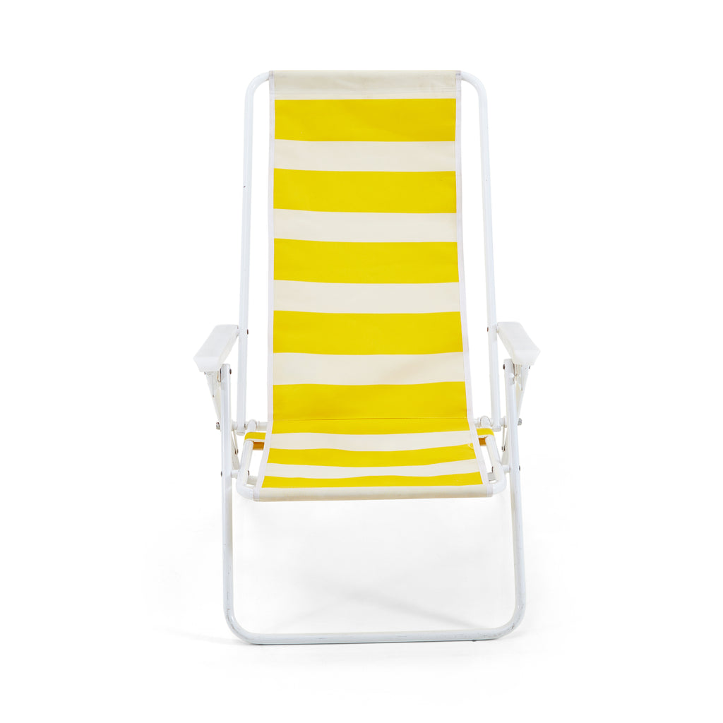 Yellow & White Folding Beach Chair