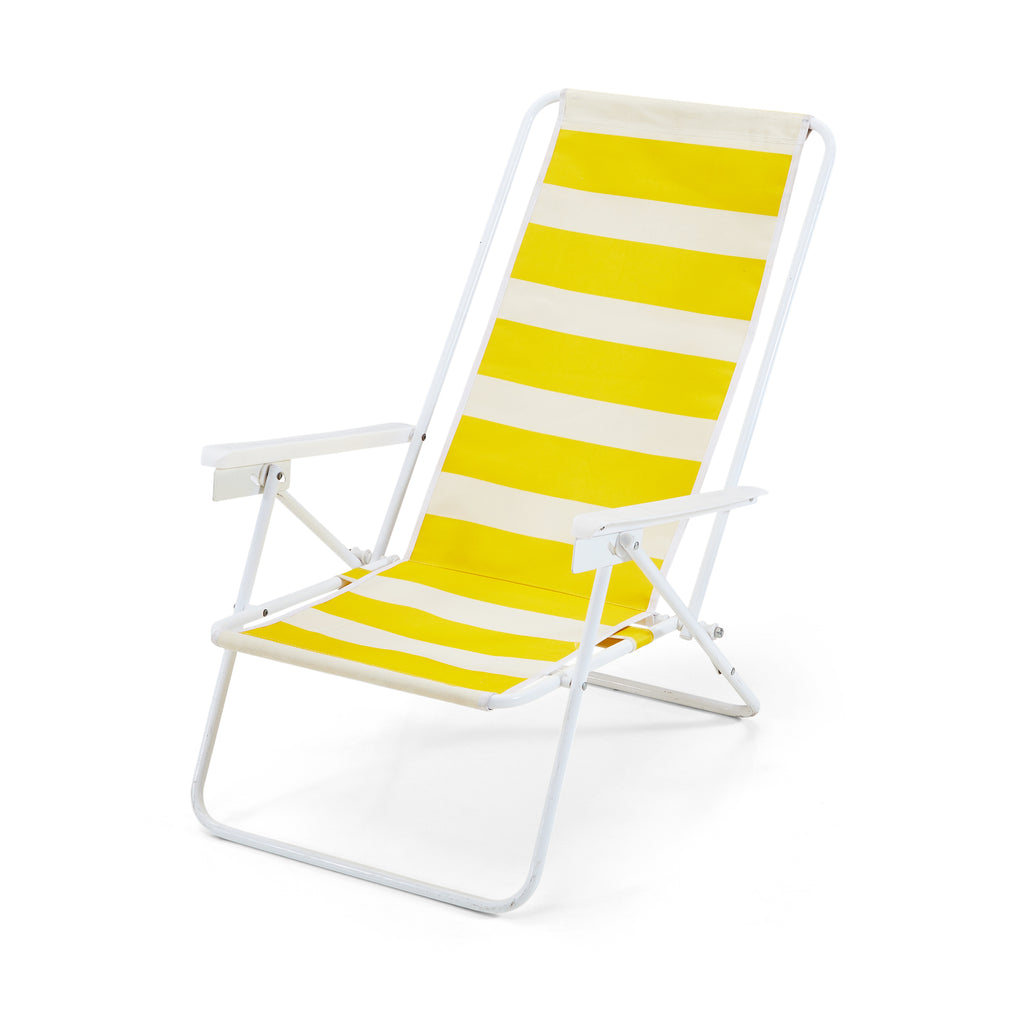 Yellow & White Folding Beach Chair