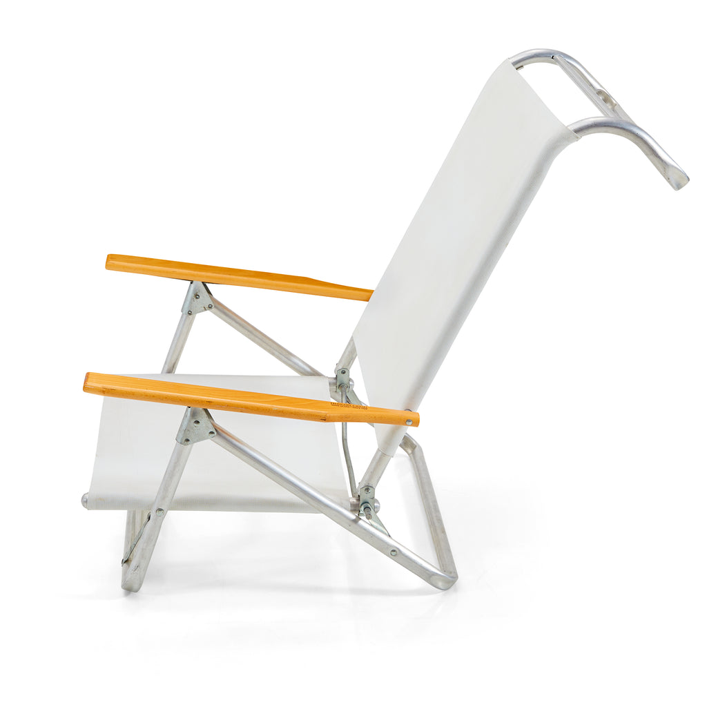White Canvas Folding Outdoor Chair