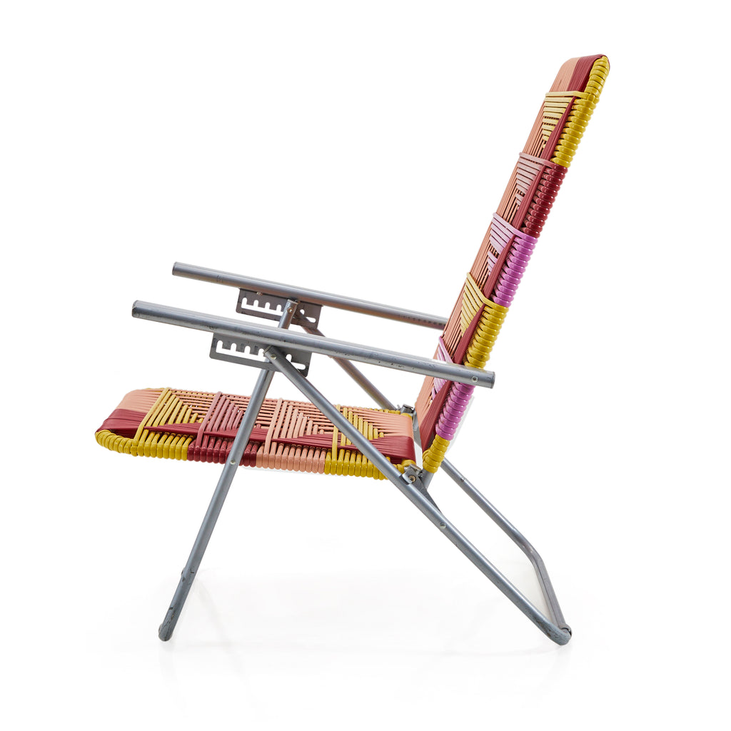 Yellow Pink & Red Woven Lawn Chair