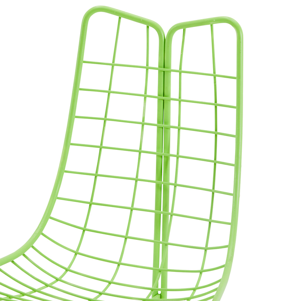 Green Wire Three Leg Modern Outdoor Chair