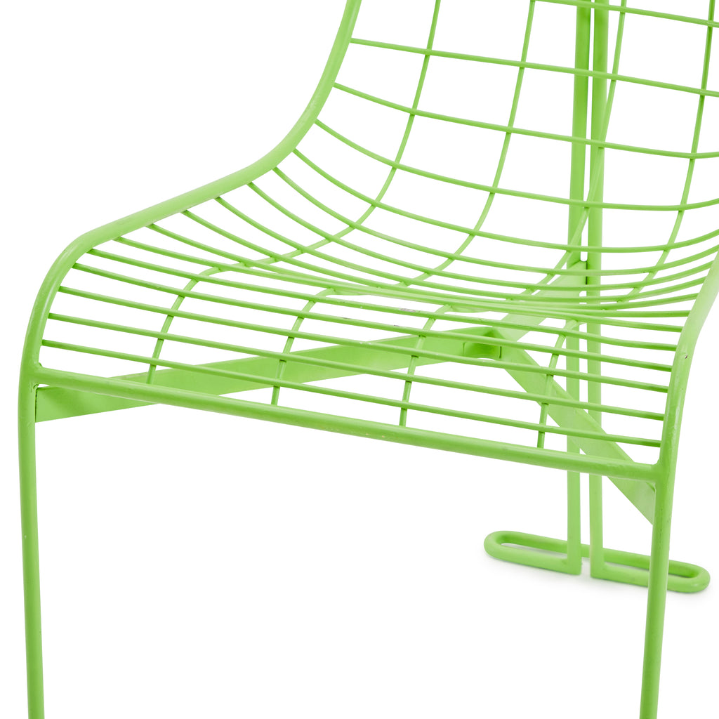 Green Wire Three Leg Modern Outdoor Chair