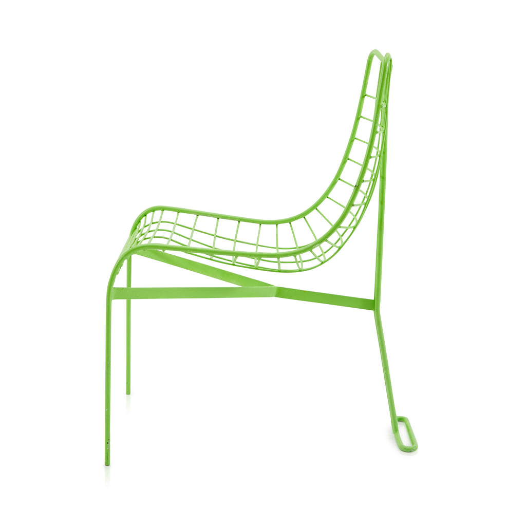 Green Wire Three Leg Modern Outdoor Chair