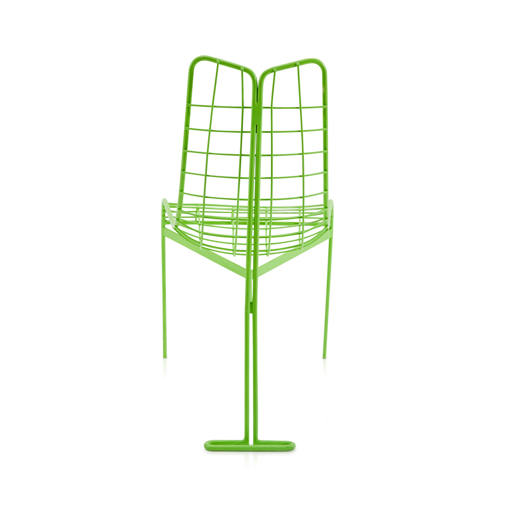 Green Wire Three Leg Modern Outdoor Chair