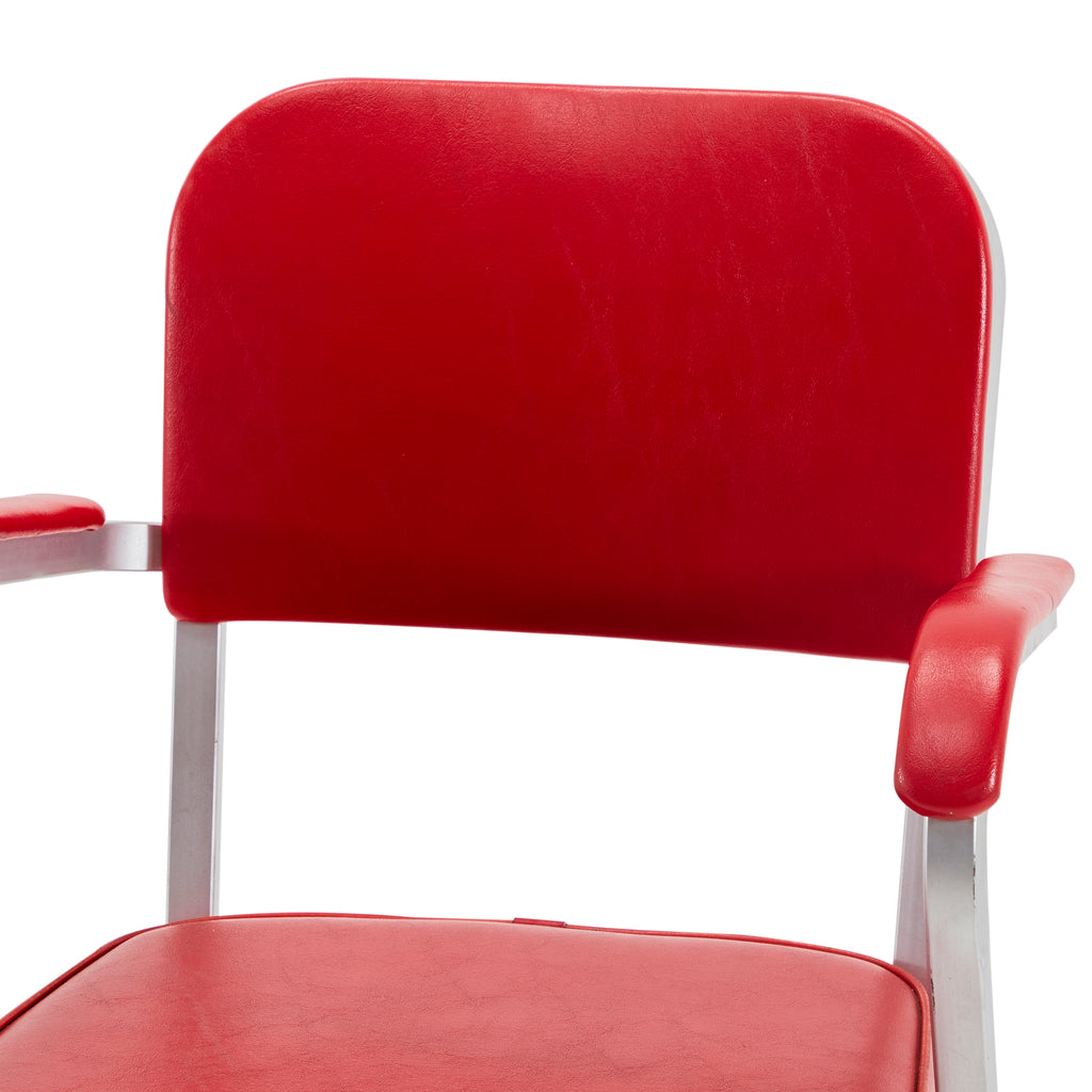 Red Vinyl Aluminum Arm Chair