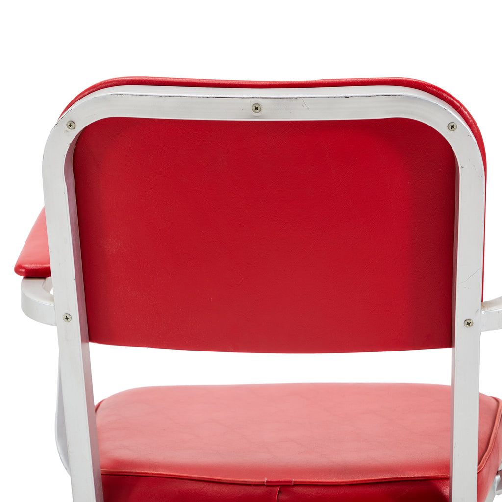 Red Vinyl Aluminum Arm Chair