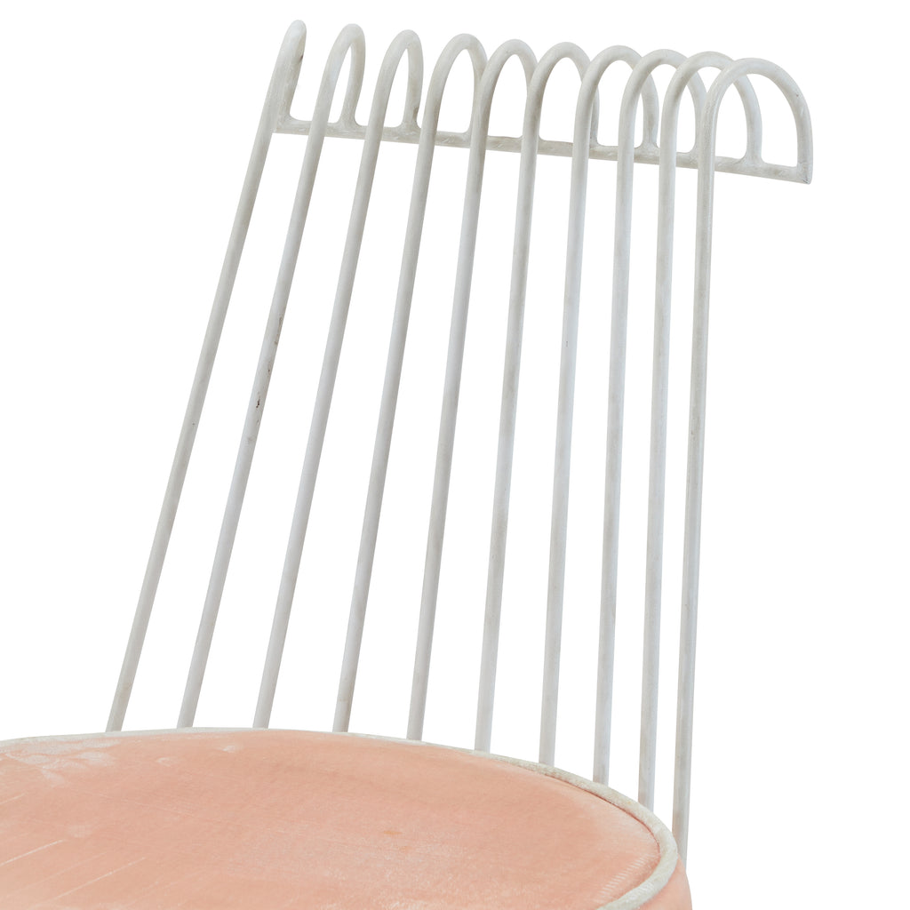 White & Pink Vintage Outdoor Side Chair