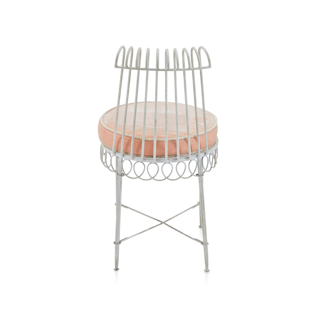 White & Pink Vintage Outdoor Side Chair