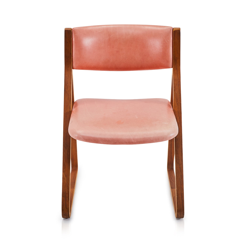 Pink Vinyl Mid Century Side Chair