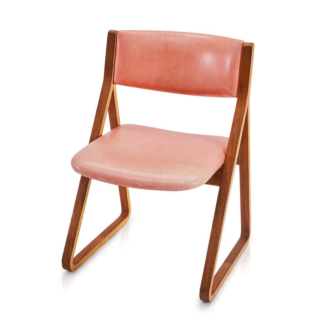 Pink Vinyl Mid Century Side Chair