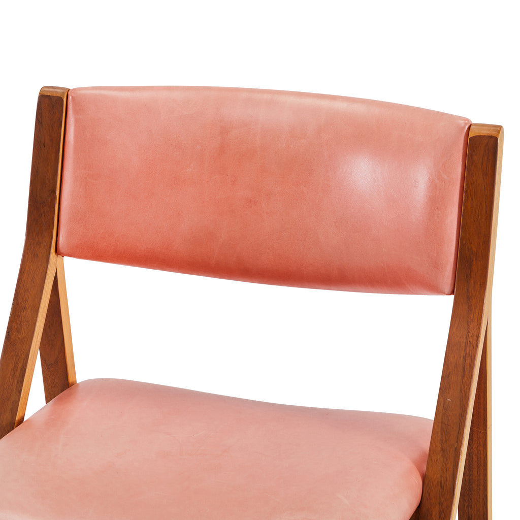Pink Vinyl Mid Century Side Chair