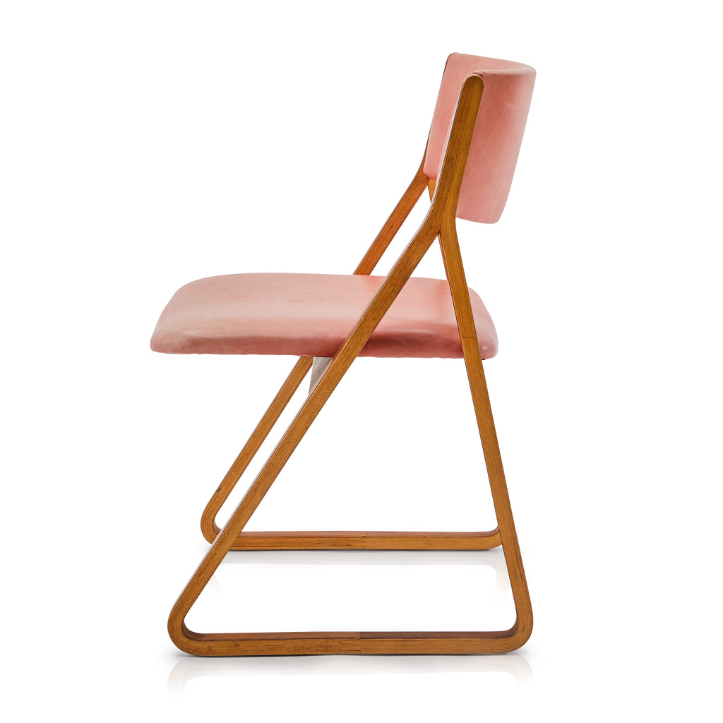 Pink Vinyl Mid Century Side Chair
