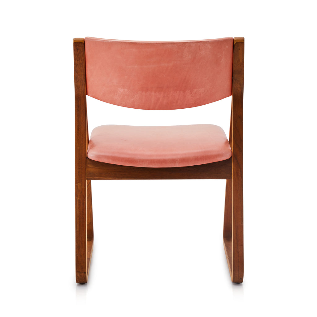 Pink Vinyl Mid Century Side Chair