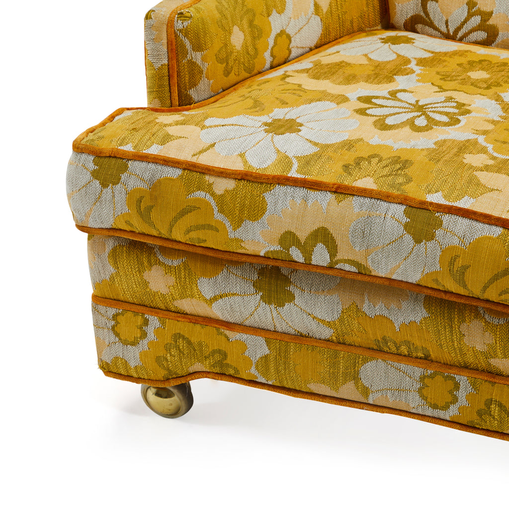 Yellow Floral Lounge Chair
