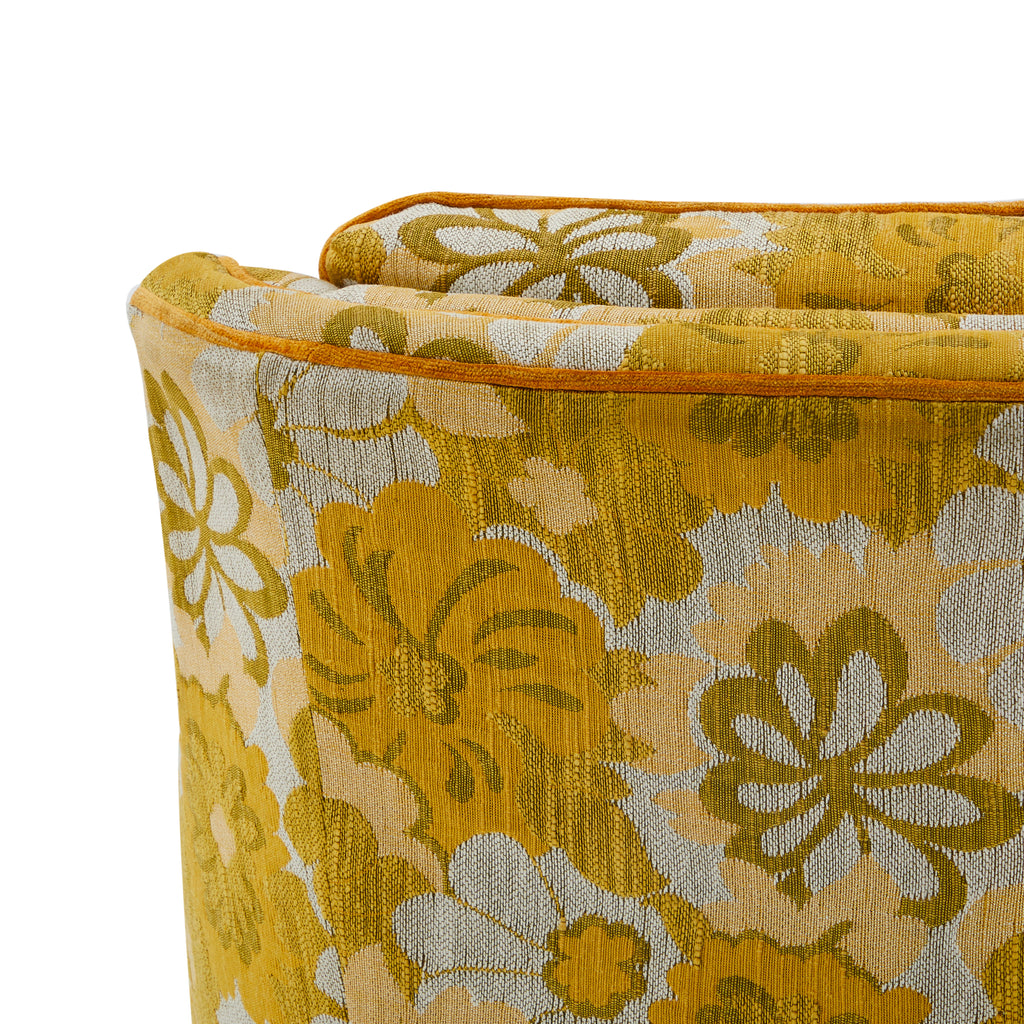 Yellow Floral Lounge Chair