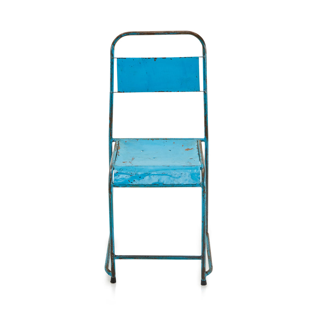 Blue Rustic Metal Industrial Chair