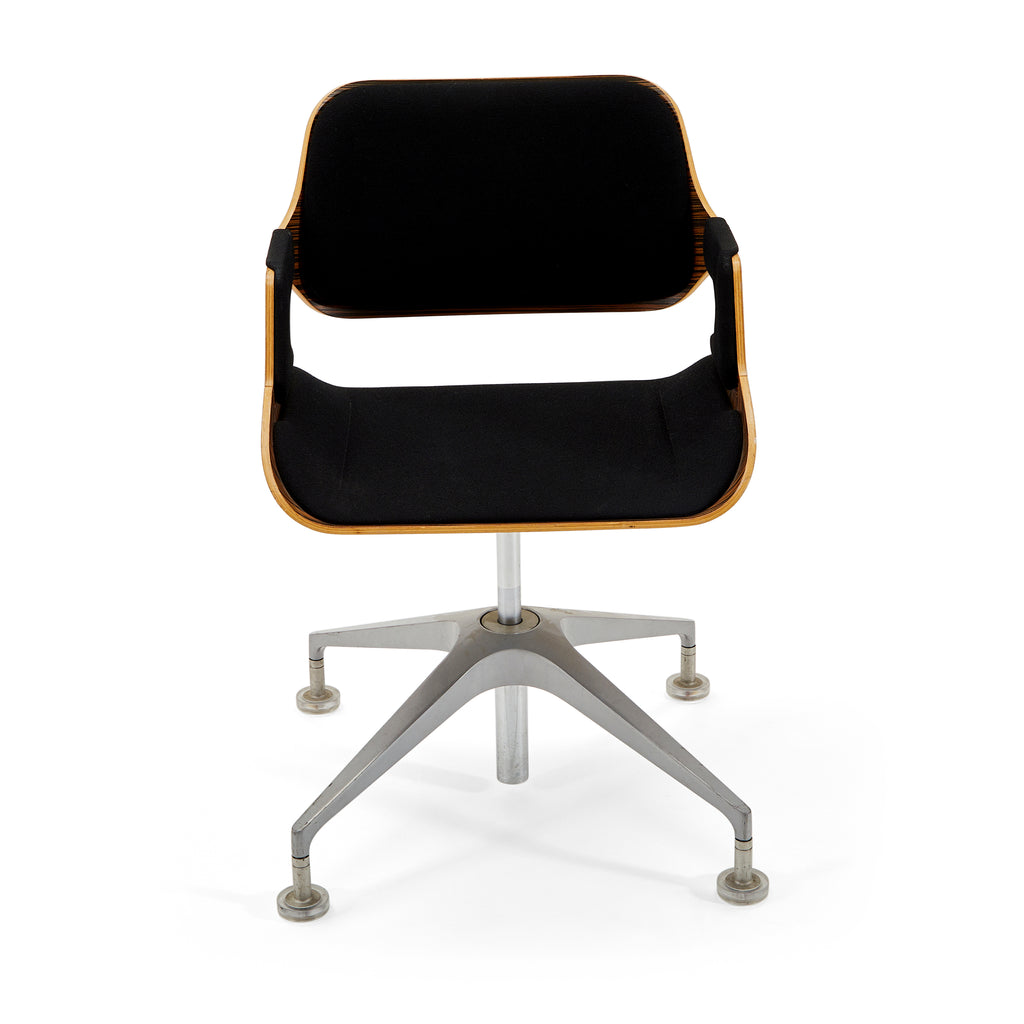 Black & Woodgrain Modern Office Chair