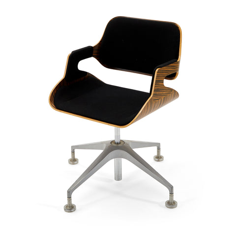 Black & Woodgrain Modern Office Chair