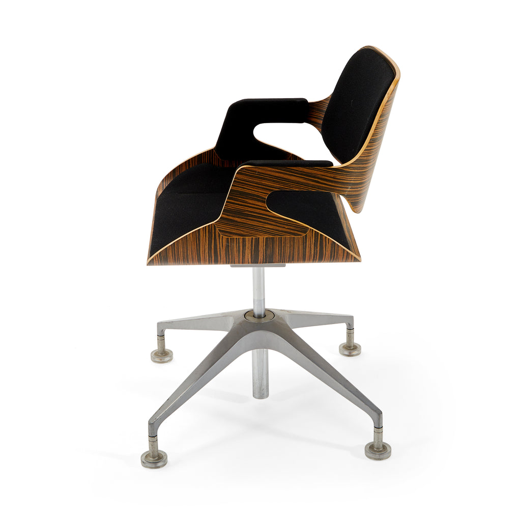 Black & Woodgrain Modern Office Chair