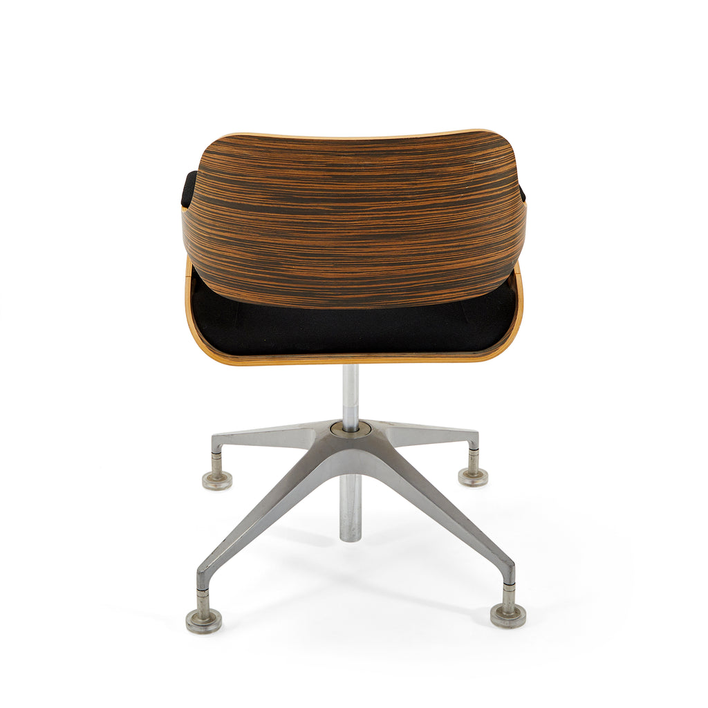 Black & Woodgrain Modern Office Chair