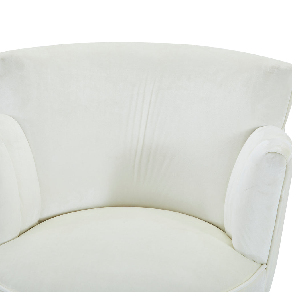 White Velvet Swivel Chair