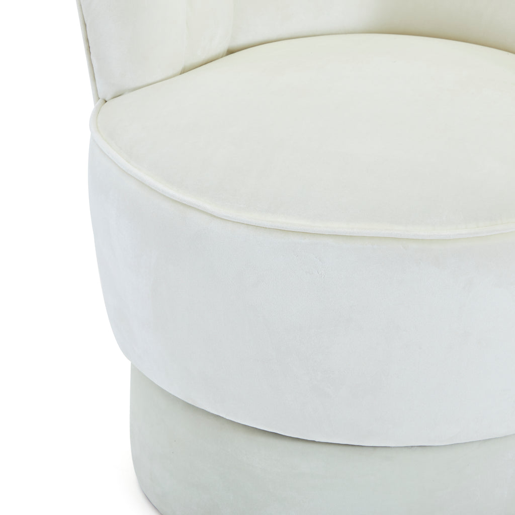 White Velvet Swivel Chair