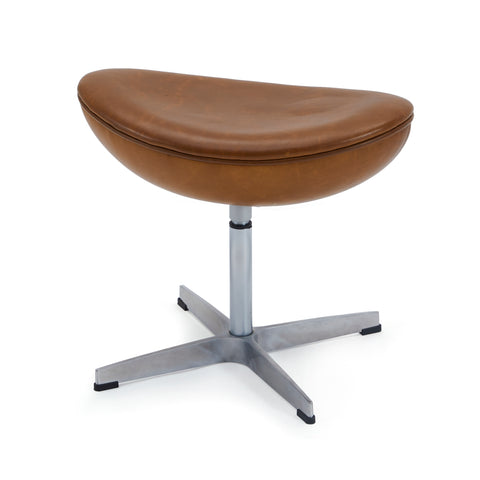 Brown Leather Modern Ottoman