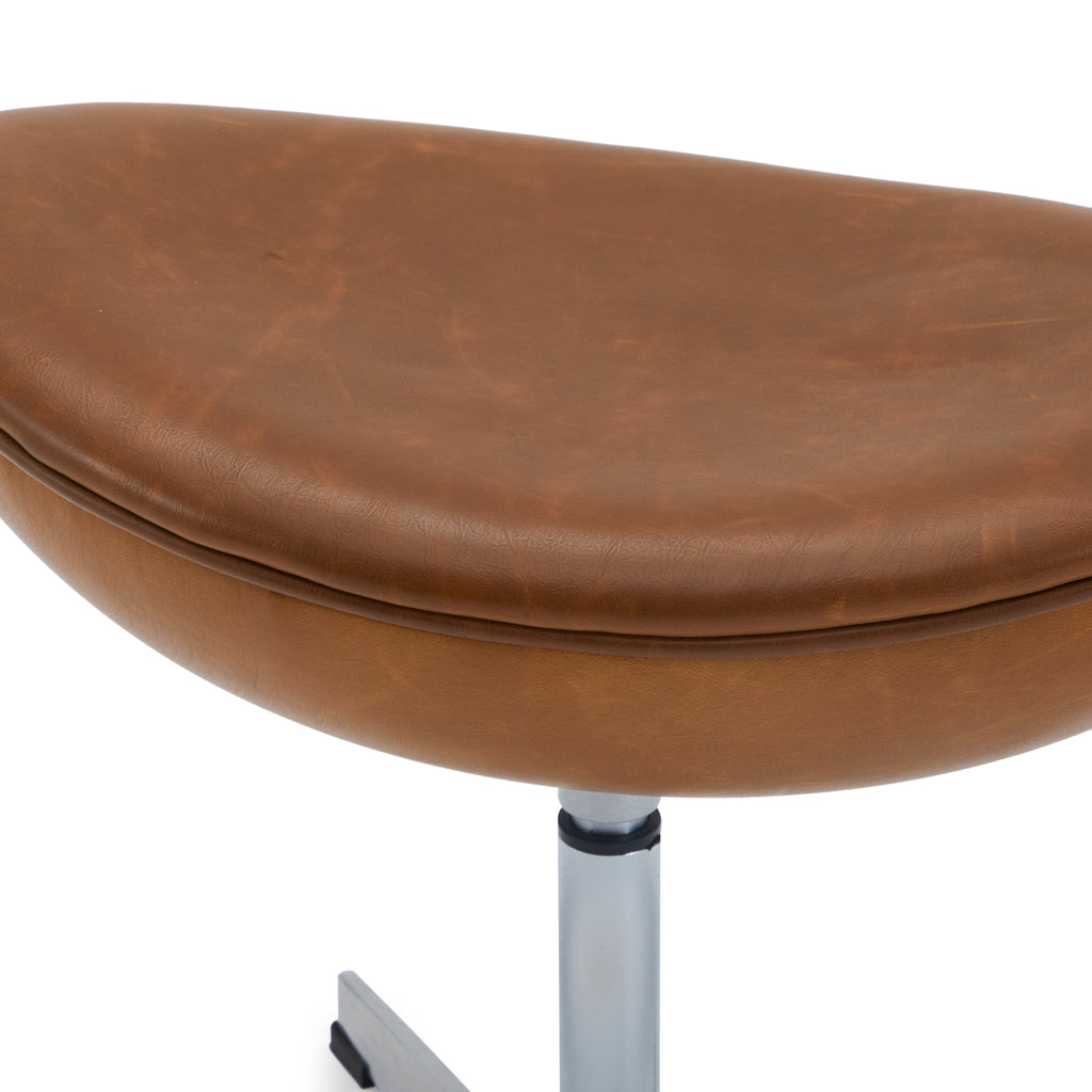 Brown Leather Modern Ottoman