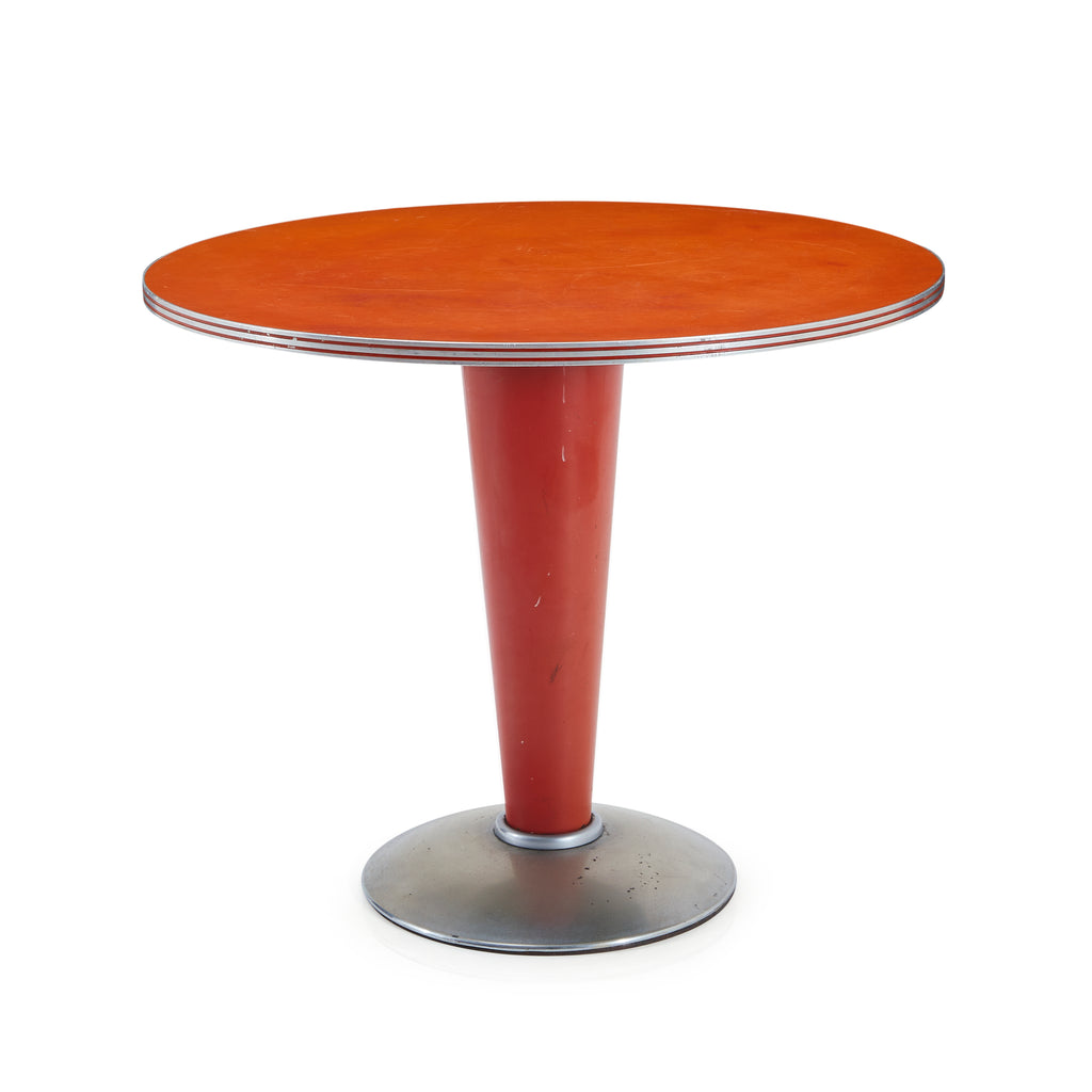 Orange Vinyl Round Side Table