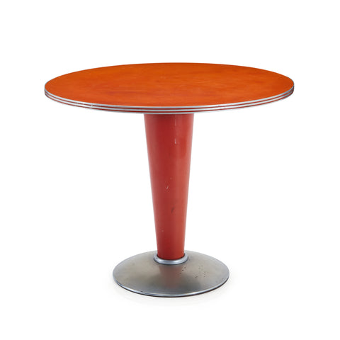 Orange Vinyl Round Side Table