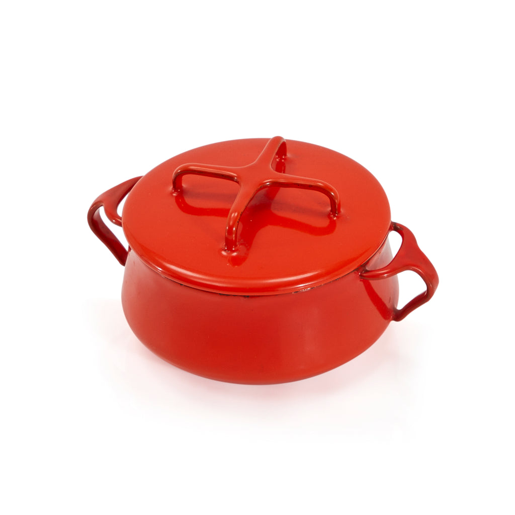 Red Metal Vintage Mini Danish Pot