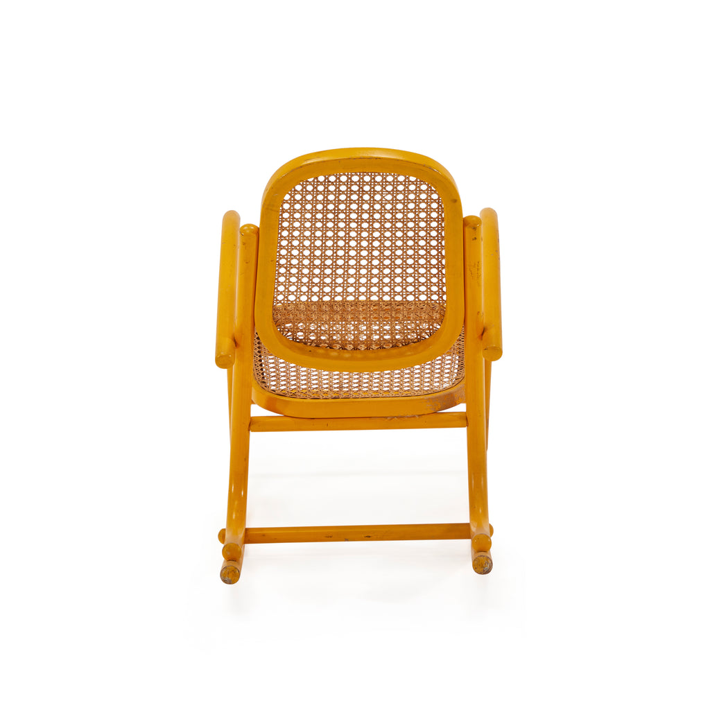 Yellow & Cane Kid's Rocking Chair