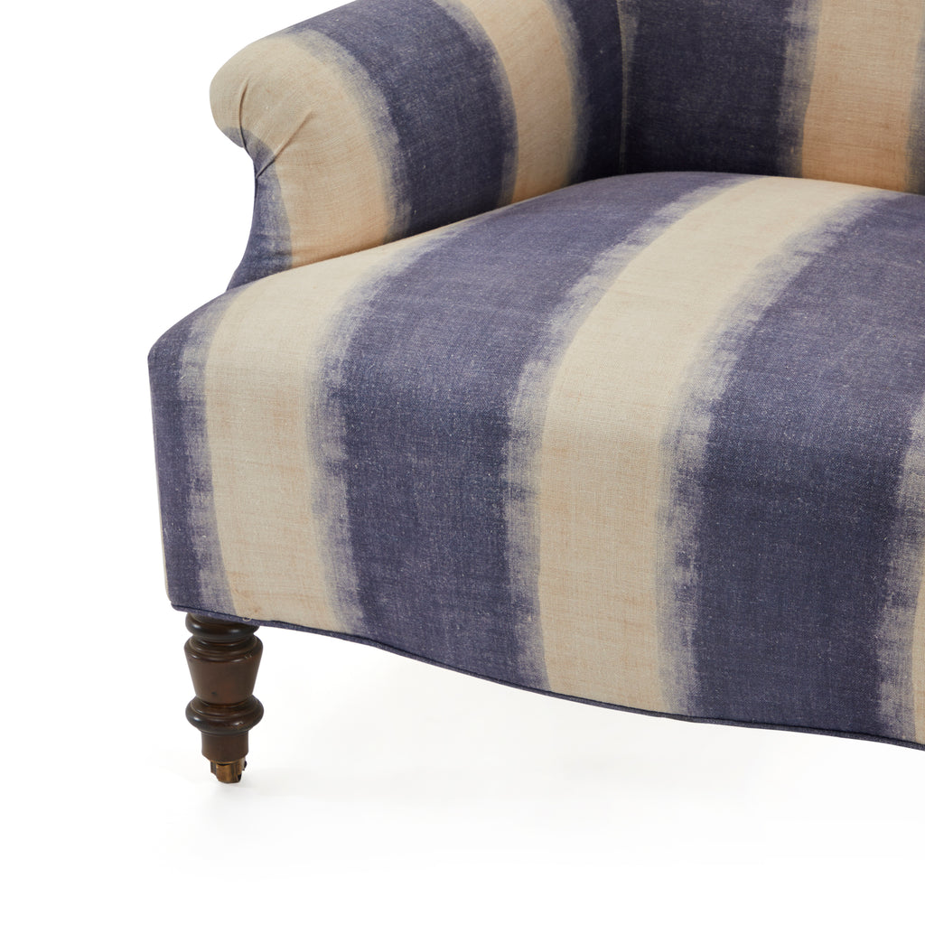 Blue & White Striped Lounge Chair