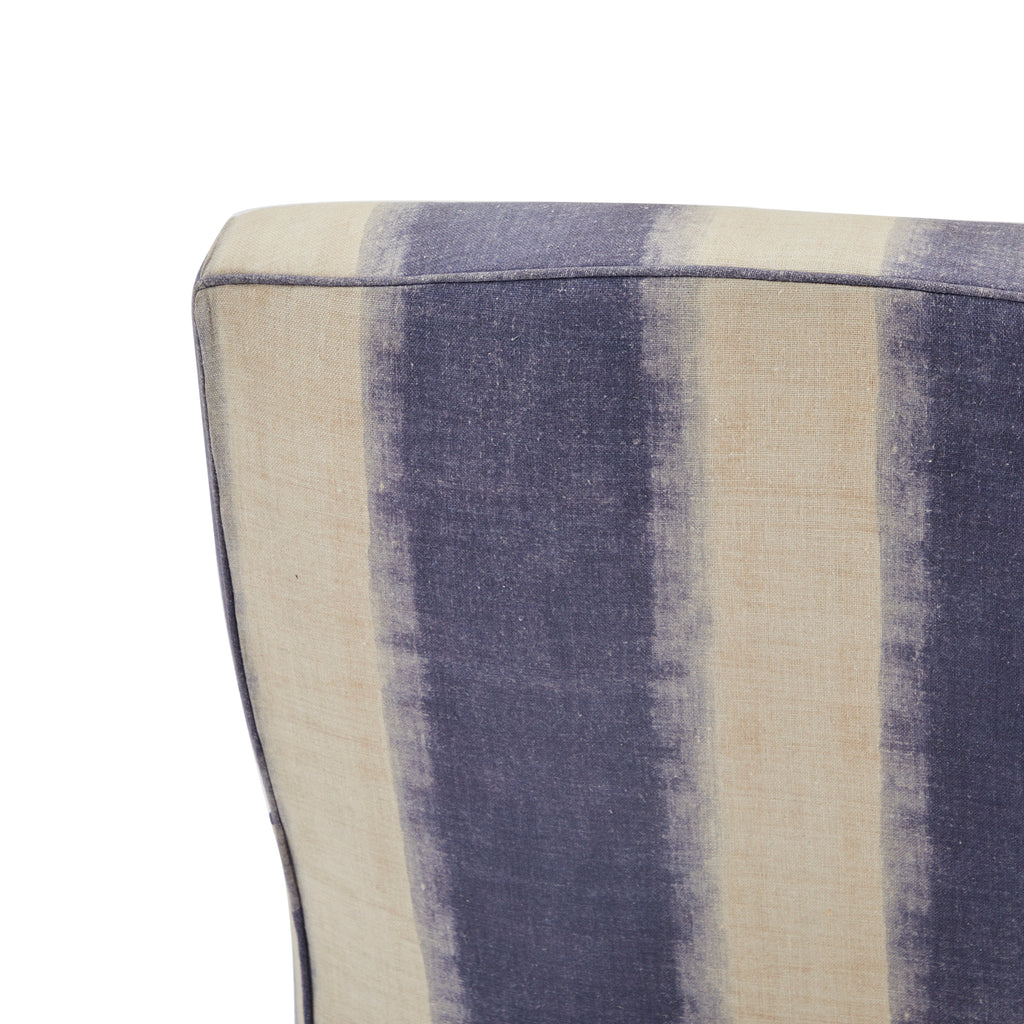 Blue & White Striped Lounge Chair