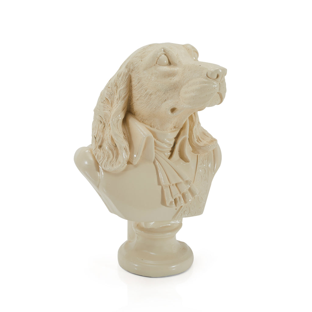 White Cocker Spaniel Dog Bust