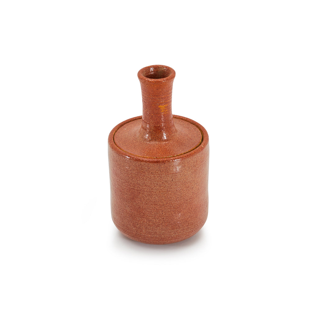 Orange Terracotta Ceramic Handmade Lidded Cup (A+D)