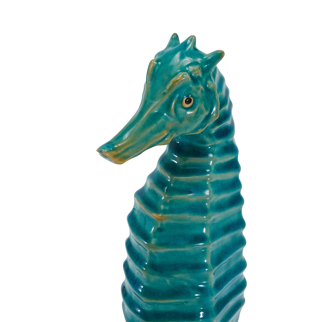 Blue Seahorse Table Sculpture Large