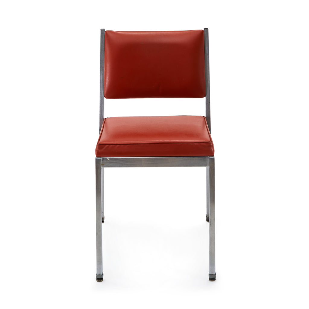 Red Vinyl Metal Stacking Chair