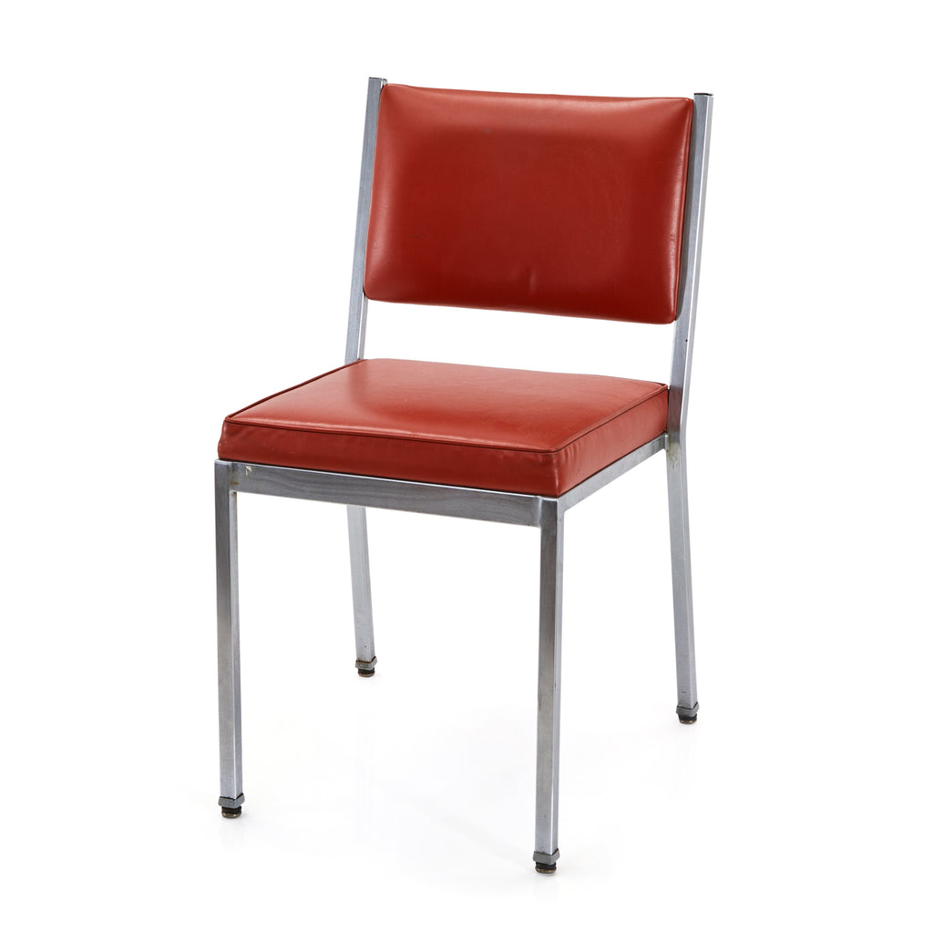Red Vinyl Metal Stacking Chair
