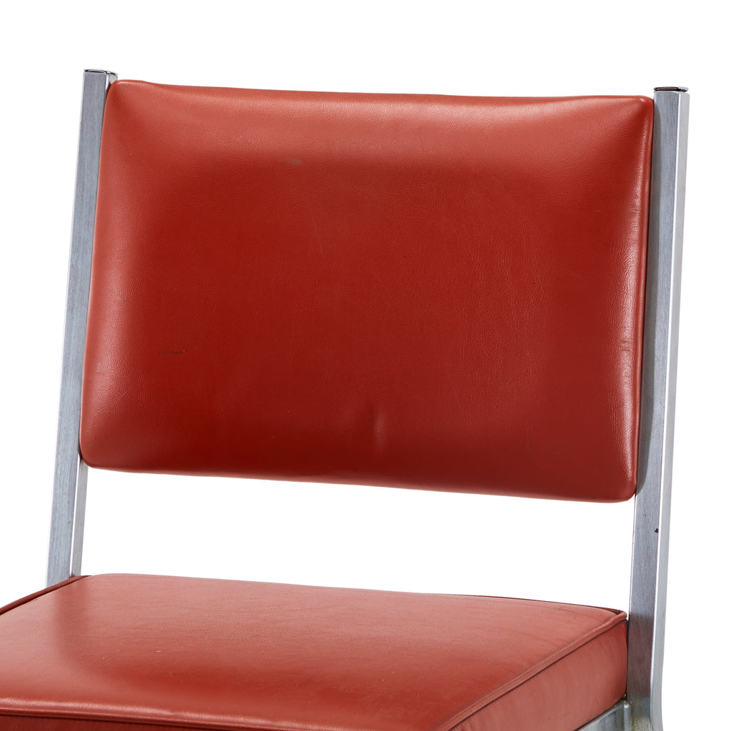 Red Vinyl Metal Stacking Chair