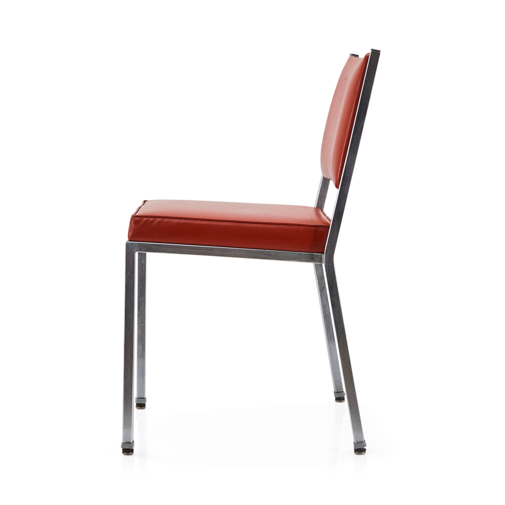 Red Vinyl Metal Stacking Chair